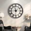 Cuspin 30 Inch Large Wall Clock for Living Room Decor, Modern Wood Decorative Wall Clocks with Solid Wooden Frame, Battery Operated Silent Non-Ticking Clock - Roman Numerals