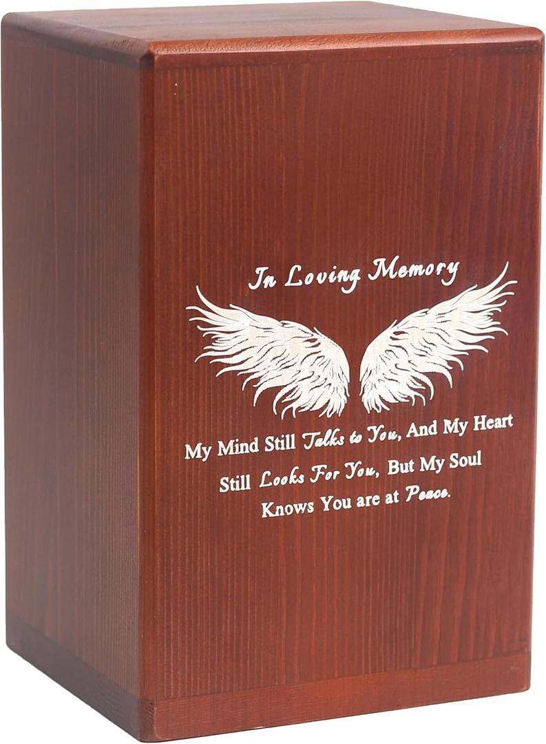 Wooden Urn Box and Casket for Men Women Funeral Memorial Urns for Ashes Cremation Urn Keepsake Urn for Adults Memorial Ashes Holder 200 IBS