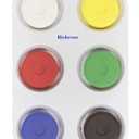 Sax Non-Toxic Giant Tempera Paint Cakes with Tray - 2 1/4 x 3/4inch - Set of 6 - Assorted Colors