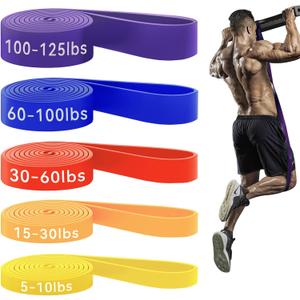 HAPBEAR Pull Up Assistance Bands Set of 5 - Resistance Bands for Working Out, Stretching, Physical Therapy, Muscle Training