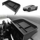 BestEvMod Center Console Screen Dash Organizer Compatible with Tesla Cybertruck 2025 2024 Pickup Dashboard Organizer Back Storage Box Tray Custom fit (Screen Back Tray - ABS)