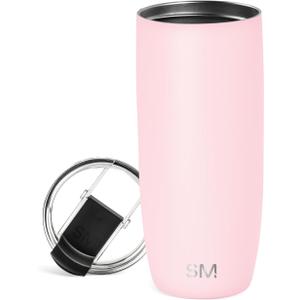 Simple Modern Travel Coffee Mug Tumbler with Flip Lid | Reusable Insulated Stainless Steel Cold Brew Iced Coffee Cup Thermos | Gifts for Women Men Him Her | Voyager Collection | 20oz | Blush