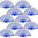 QIRMIZI 30 Pack Folding Fans – Handheld Spanish Style Fans,Bulk Hand Fans for Wedding, Tea Party, Dance, Church,Performance, Home Decorations, Festival, Gift,Royal Blue