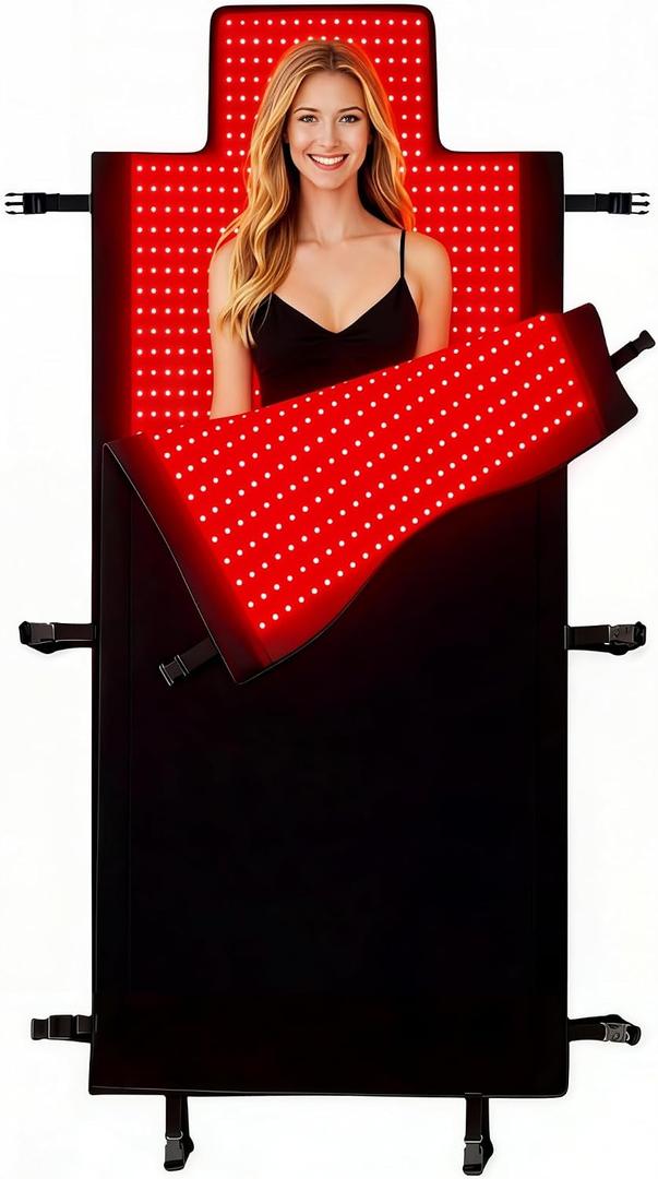 2026 Upgraded All-in-One Red Light Therapy Mat Full Body, 75 x 35 Medical-Grade TPU Red Light Blanket with 2600 Dual-Wavelength LEDs (660nm Red & 850nm NIR) for Pain Relief & Recovery
