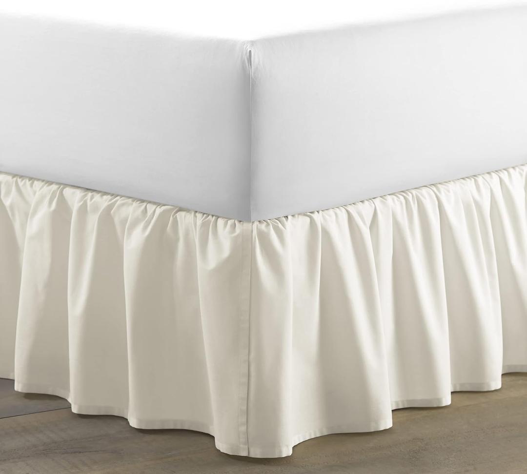 Laura Ashley Home Solid Ivory Ruffled Bedskirt, Queen