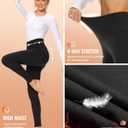 QGGQDD Fleece Lined Leggings Women - Soft Tummy Control High Waisted Winter Thermal Warm Yoga Pants for Workout Hiking (Black, L)