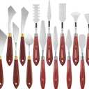 Honoson 16 Pieces Palette Knife Set Stainless Steel Painting Knives with Wood Handles for Acrylic Oil Painting Canvas Texturing Impasto Color Mixing & Blending Art Supplies for Artists and Beginners