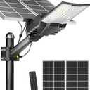 Ofuray OL-18000W Solar Street Lights Outdoor,60,000Mah High Power Solar Security Flood Lights Parking Lot Lights Commercial Dusk to Dawn,IP67 6500k Led with Remote for Street,Court,Barn