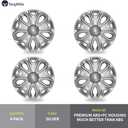 TangMiGe 4-Pack Hubcaps Wheel Covers Compatible with Ford Transit 150/250 / 350, 2015 2016 2017 2018 2019 2020 2021 2022 2023 2024, 16 inch, 5 Y Spok, Standard Leg, Silver Color