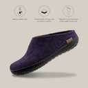 Glerups 100% quality wool mix Slipper with rubber sole - Unisex Slip-on (Purple)