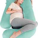 Cute Castle Pregnancy Pillows, Soft U-Shape Maternity Pillow with Removable Cover - Full Body Pillows for Adults Sleeping - Pregnancy Must Haves - Jumbo 57 Inch - Turquoise