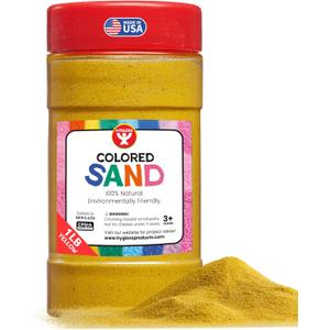 Hygloss Colored Sand for Crafts  1 lb Bottle, Yellow  Vibrant Colorful Fine Sensory Play Sand Art Kits for Kids  Classroom Activities for Children 3 4 5 6 7 8 9 10 11 12  Safe for Ages 3+