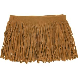 M METERXITY PU Leather Fringe Trim, 1 Yard 4 Inch Camel Double Side Suede Tassel Sewing Trim for DIY Craft/Sewing Dress Costume/Bags Shoe Decoration, Fringe Tassel