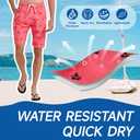 Mens Swim Trunks Swim Shorts Swimwear Swimsuit Beach Shorts Bathing Suits Quick Dry Waterproof (Pink, L)