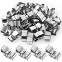 Zhengmy 50 Pcs Trailer Frame Wire Clips Stainless Steel Metal Cable Clips 22.5 mm/ 0.89 Inch Solar Panel Double Wire Clamps Trailer Clamps for PV Wiring Boat Cable