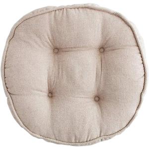 vctops Soft Chair Pads 18 inch Diameter Super Comfy Thicken Solid Color Round Seat Cushion for Kitchen Dining Room Office Chairs (Beige,18" x 18")