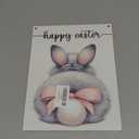 Funny Easter Bunny Decor Happy Easter Wall Decor Cute Bunny Butt Decor Pink Easter Bow Decor, Easter Girl Gift Wooden Sign Wall Art Decor for Farmhouse Home Porch Bedroom Living Room Office