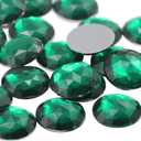 30mm Flat Back Round Acrylic Rhinestones Plastic Circle Gems for Costume Making Cosplay Jewels Pro Grade Embelishments - 12 Pieces (Green Emerald H106)