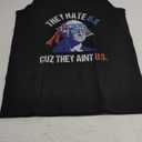They Hate Us Cuz They Ain't Us Funny 4th of July Tank Top (Small, Black)