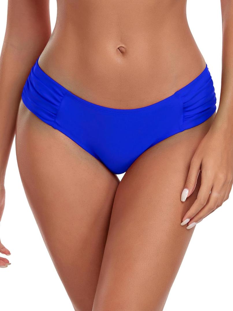 Ocean Blues Women's Ruched Sides Bikini Bottom Medium Coverage Bikini Bottom