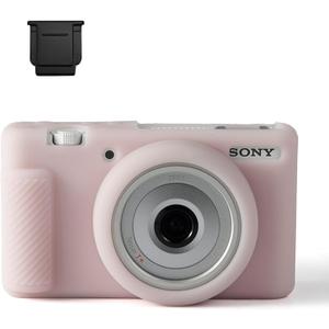 Ydoudou ZV-1F ZV1F Case, Soft Silicone Protective Case & Hot Shoe Cover for Sony ZV1F/ZV-1 II/ZV-1 Mark II Vlog Camera, Anti-Scratch ZV-1M2 Camera Case Cover - White Pink