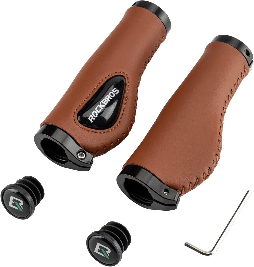 ROCKBROS Bike Handle Grips Ergonomics Design Soft Gel Dual Lock on Bicycle Handlebar Grips for Mountain MTB MBX Bike Electric Scooter