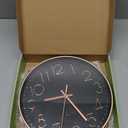 jomparis Rose Gold Wall Clock for Grils Womens Silent Non-Ticking Clock Decorative for Bedroom Office (12 Inch)