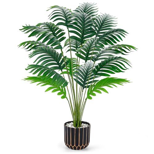 Der Rose 28" Fake Palm Tree Large Artificial Potted Plants Indoor for Home Porch Patio Living Room Bathroom Outdoor Decor
