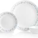Corelle Vitrelle 18-Piece Service for 6 Dinnerware Set Triple Layer Glass and Chip Resistant, Lightweight Round Plates and Bowls Set, Country Cottage