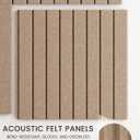 Bumusty Large Cork Board Alternative-48 x 36" Felt Bulletin Board Tiles, with 30 Pushpins, 70 Adhesive Tabs, Fine-Stripe 12-Pack, Cork Boards for Office Push Pin Board Felt Board-Taupe