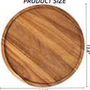 Round Acacia Wood Serving Tray Platter for Coffee Table Home Decor, 13.8 Inch Decorative Candle Holder Tray Appetizer Charcuterie Board Tray Organizer for Kitchen/Countertop