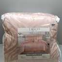 LANCO MODERN LIFESTYLE Bright Blush 7 Piece Comforter Set, King, Elegant Floral Jacquard, Ultra Soft Bed Set for All Seasons, Bed in a Bag, Include Comforter, Bed Skirt, Pillow Shams & Decor Pillows