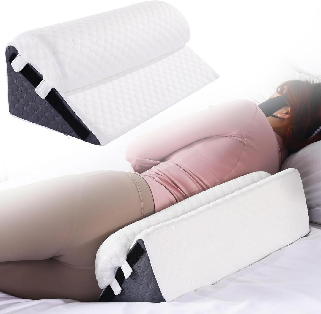 HOMBYS Adjustable Side Wedge Pillow for Sleeping,Foam Positioning Wedge Pillow for Side Sleeping,Suitable for Pregnancy/Postoperative Back Pain (20"x10"x6.3"+20"x6.3"x2.5")