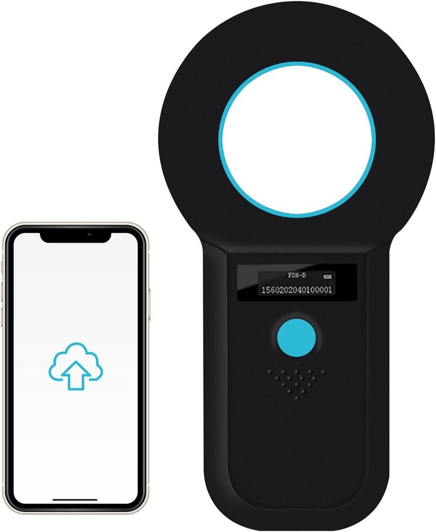 Smoostart Bluetooth Microchip Scanner, 1000 Records Increased Huge Data Storage Upload to PC & Mobile Phone, Scanning Distance and Speed Increase, Compatible with FDX-B/EMID Microchips