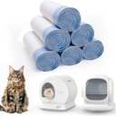 120 Count Self-Cleaning Cat Litter Box Liners Bag, Compatible with MeoWant-SCO1 and MeoWant-SCO2, Thick Heavy Duty Drawstring Replacement Cat Litter Box Liners-18"x 12.6" (Blue)