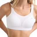 Champion Womens Women's Sports Bra, High-Impact, Maximum Support, Breathable, Moisture Wicking (White, 38DD)