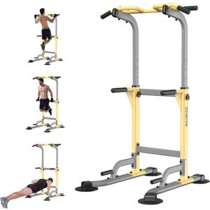 Pull Up Dip Station For Home Gym Strength Training Fitness Workout Station Chin-Ups Push-Ups Pull-Ups Dip-Ups 330LBS T055CDC