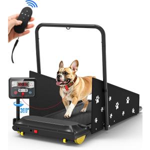 CIIHI Dog Treadmill for Medium Small Dogs - 265lbs Weight Capacity Pet Running Machine with 360 Rotatable Display - 2 in 1 Treadmill for Pet Fitness with Move Wheels and Remote Control