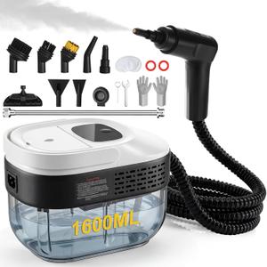 2500W Portable Handheld Steam Cleaner, 54oz Large Water Tank, 3-Level Adjustable Handle, 15s Fast Heating Steam Steamer with 20 Pcs Accessories, Plug-and-Play Design for Home Kitchen Car Cleaning