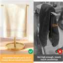 STWWO Hand Towel Holder Stand, T-Shape Countertop Hand Towel Stand for Bathroom Kitchen, Adjustable Hand Towel Holder, Gold