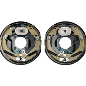 VEVOR Electric Trailer Brake Assembly, 10" x 2-1/4", 1 Pair Self-Adjusting Electric Brakes Kit for 3500 lbs Axle, 4-Hole Mounting, Backing Plates for Brake System Part Replacement (1 Right + 1 Left)