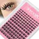 Lash Clusters Natural Look Manga Eyelash Clusters Anime 144pcs D Curl 8-18MIX Spiky Wispy Individual Lashes with Soft Thin Band Lash Extension(NY06,8-18MIX)
