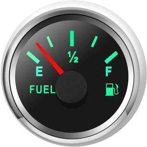 2" Fuel Level Gauge 8 Color Backlight 5 Signals Adjustable 0-190ohm,0-180ohm,10-180ohm,240-33ohm,240-30ohm,Fuel Gauge Kit for Boat Car RV Truck Vehicle Motorcycle