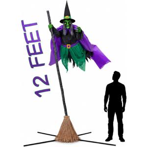 12 Ft Animated Hovering Witch Animatronics