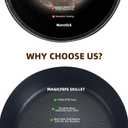 Cast Iron Pre-Seasoned Skillet - 11 Inch Non Stick Frying Pans with Lid, Removable Handle & Non-Toxic, Oven & Dishwasher Safe, Compatible with Induction, Gas, Electric Stovetops