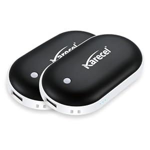 Karecel Hand Warmers Rechargeable 2 Pack, 10400mAh Double-Sided Heat Electric Handwarmers Powerbank, 4-inch Full-Surface Heat, Portable Camping Hand Warmers, Men Gifts for Christmas, Winter Essentials