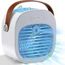 Portable Air Conditioners Rechargeable, 5200mAh Mini Air Conditioner, Personal Air Cooler with 3 Speeds, Small Desk Air Cooling Fan for Bedroom, Office, Outdoor