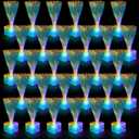 Amylove 30 Pcs Mini Fiber Optic Lamp Bulk Small LED Party Light Color Changing Table Centerpiece Decor for Glow in The Dark Favors Supplies Valentines Day Wedding Decorations (6 Inch,Clear)