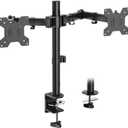 WALI Dual Monitor Stand for Desk, Dual Monitor Mounts for 2 Monitors up to 27 inch, 2 Monitor Desk Mount Holds up to 22 lbs, Height Adjustable Swivel Tilt Rotation, 75x75/100x100mm (M002), Black