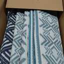 MontVoo Outdoor Rug Carpet 10x14 Waterproof-Patio Rug Mat Reversible RV Camping Rug Picnic Mat Plastic Straw Outside Rug for Balcony Porch Deck Beach-Boho Outdoor Area Rug for Patio Decor Colorful (Blue&grey)